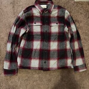 Hollister Red and Black Plaid Jacket